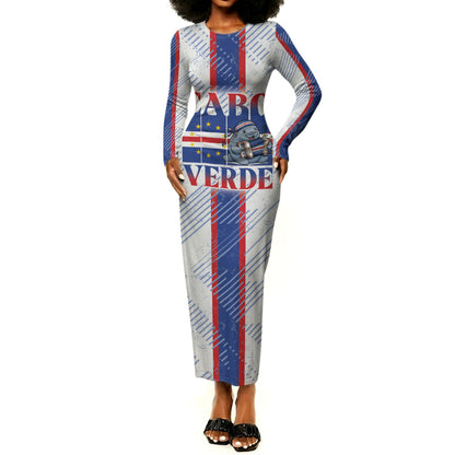 Accordion Gaita Cabo Verde Long Sleeve Bodycon Dress Cape Verdean Instrument Cute Manatee