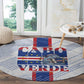 Accordion Gaita Cabo Verde Round Carpet Cape Verdean Instrument Cute Manatee