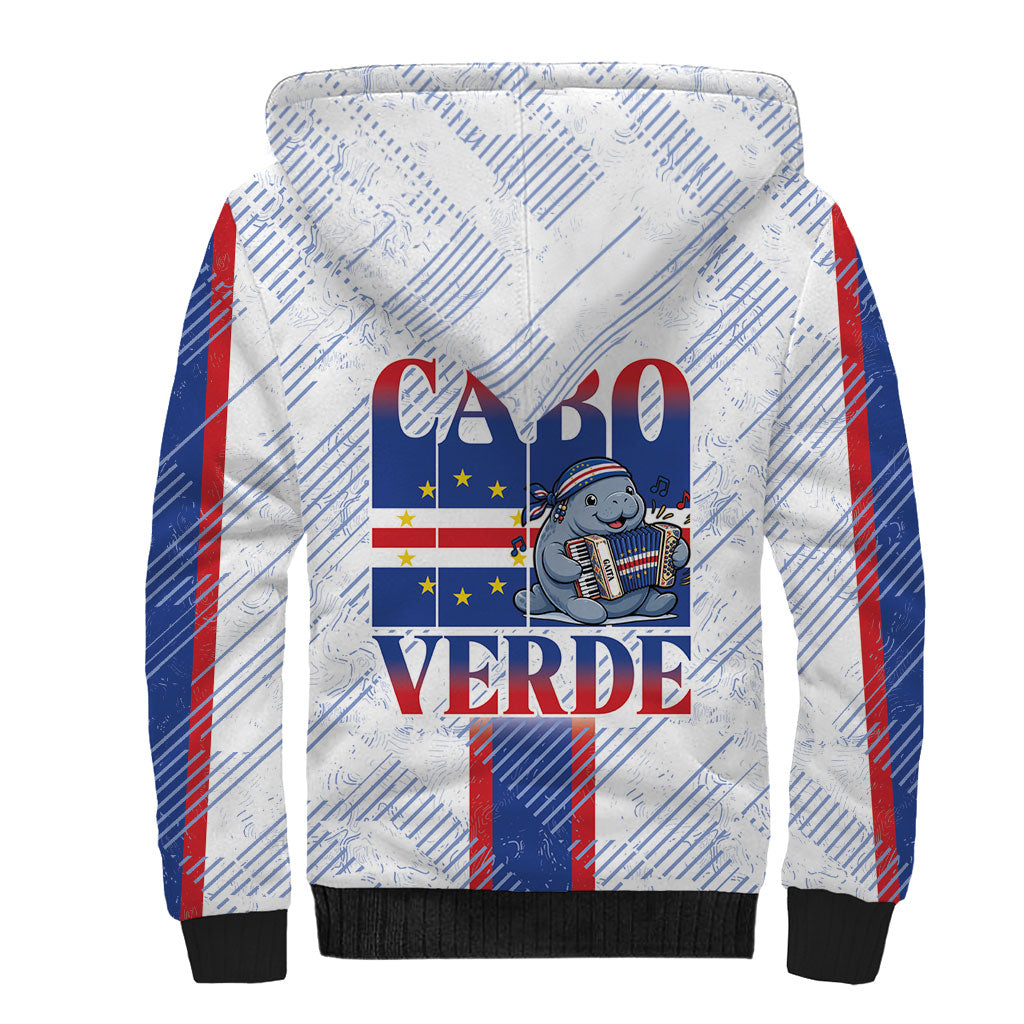 Accordion Gaita Cabo Verde Sherpa Hoodie Cape Verdean Instrument Cute Manatee