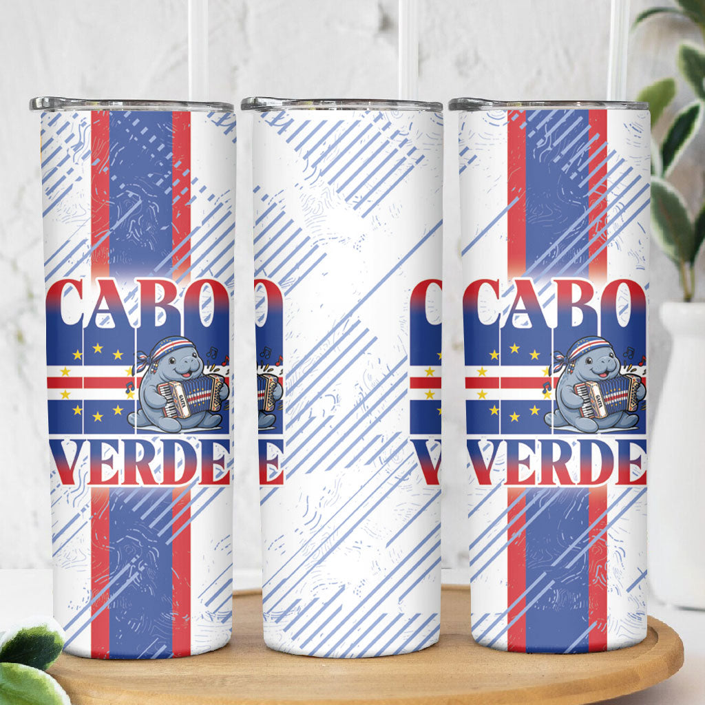 Accordion Gaita Cabo Verde Skinny Tumbler Cape Verdean Instrument Cute Manatee