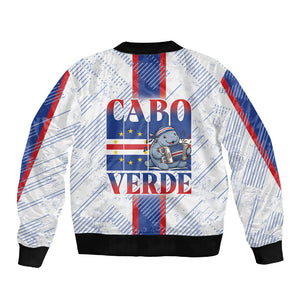 Accordion Gaita Cabo Verde Sleeve Zip Bomber Jacket Cape Verdean Instrument Cute Manatee