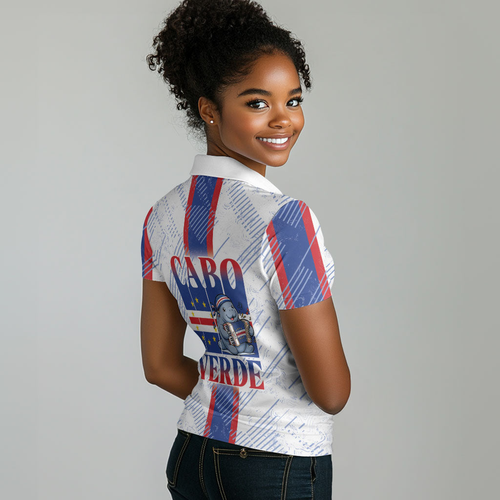 Accordion Gaita Cabo Verde Women Polo Shirt Cape Verdean Instrument Cute Manatee