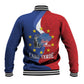 Santo Antao Cabo Verde Baseball Jacket Map With Me Maia Statue African Pattern