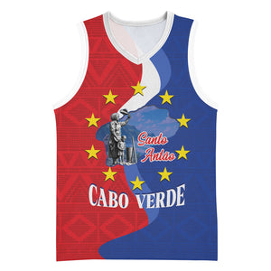 Santo Antao Cabo Verde Basketball Jersey Map With Me Maia Statue African Pattern