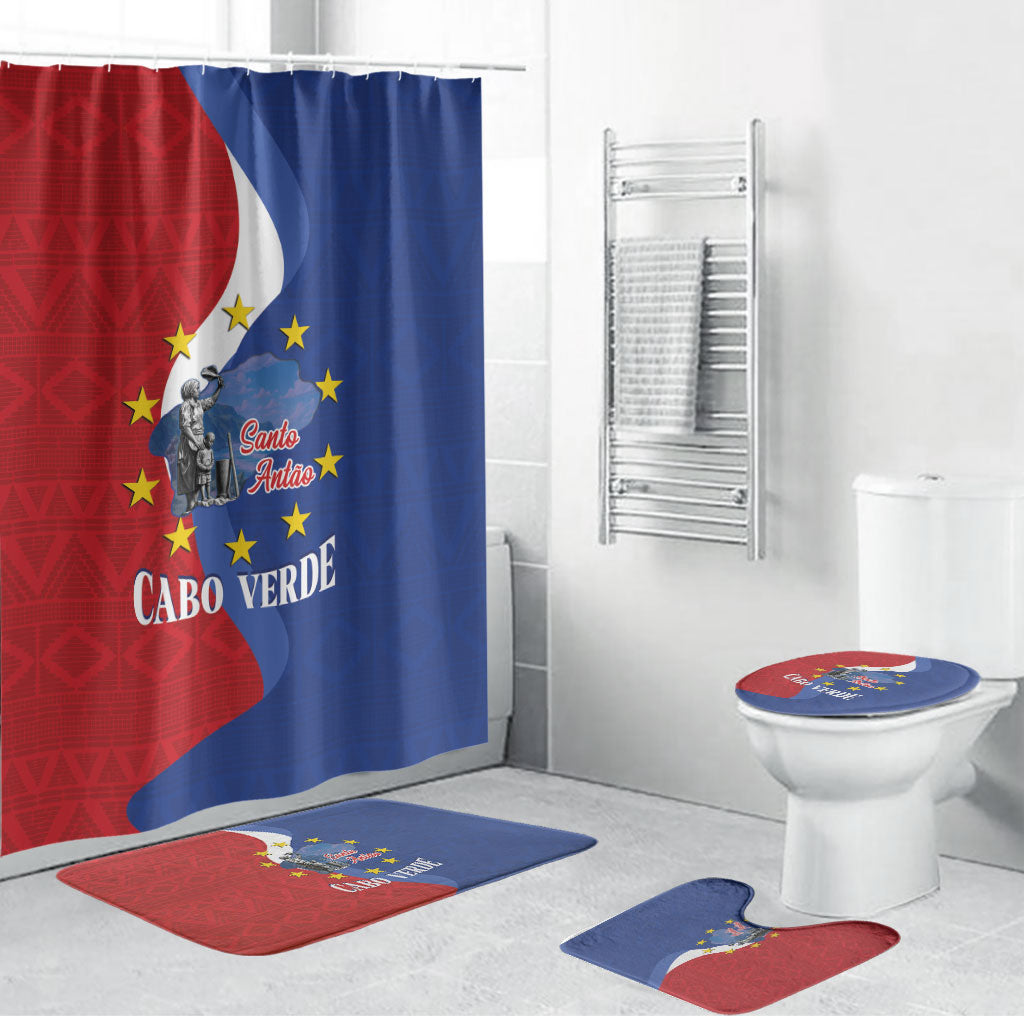 Santo Antao Cabo Verde Bathroom Set Map With Me Maia Statue African Pattern