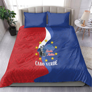 Santo Antao Cabo Verde Bedding Set Map With Me Maia Statue African Pattern