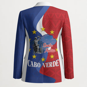 Santo Antao Cabo Verde Blazer Map With Me Maia Statue African Pattern