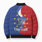 Santo Antao Cabo Verde Bomber Puffer Jacket Map With Me Maia Statue African Pattern