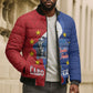 Santo Antao Cabo Verde Bomber Puffer Jacket Map With Me Maia Statue African Pattern