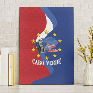 Santo Antao Cabo Verde Canvas Wall Art Map With Me Maia Statue African Pattern