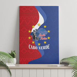 Santo Antao Cabo Verde Canvas Wall Art Map With Me Maia Statue African Pattern