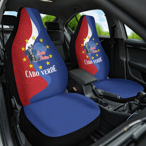 Santo Antao Cabo Verde Car Seat Cover Map With Me Maia Statue African Pattern