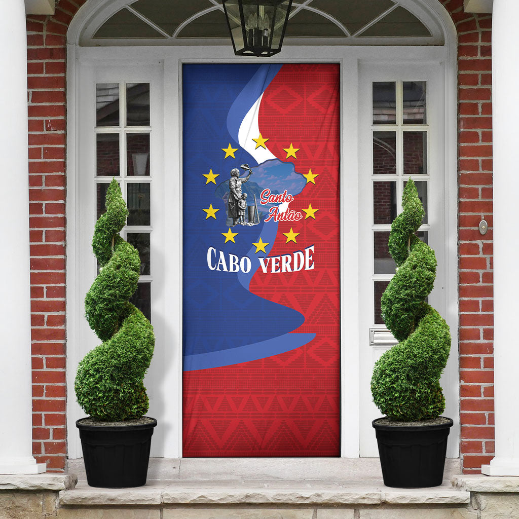 Santo Antao Cabo Verde Door Cover Map With Me Maia Statue African Pattern