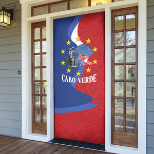 Santo Antao Cabo Verde Door Cover Map With Me Maia Statue African Pattern