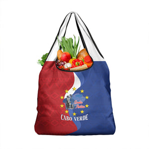 Santo Antao Cabo Verde Grocery Bag Map With Me Maia Statue African Pattern