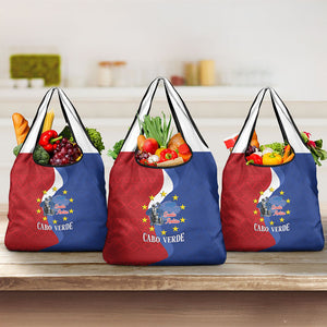 Santo Antao Cabo Verde Grocery Bag Map With Me Maia Statue African Pattern