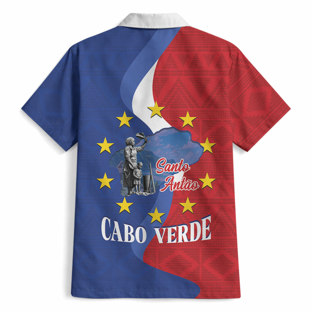 Santo Antao Cabo Verde Hawaiian Shirt Map With Me Maia Statue African Pattern