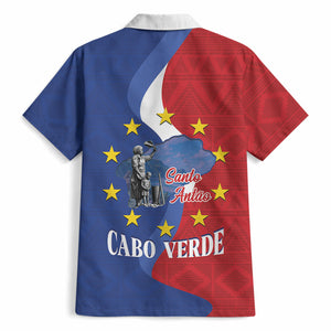 Santo Antao Cabo Verde Hawaiian Shirt Map With Me Maia Statue African Pattern