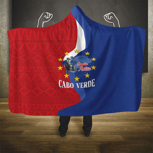 Santo Antao Cabo Verde Hooded Blanket Map With Me Maia Statue African Pattern