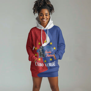 Santo Antao Cabo Verde Hoodie Dress Map With Me Maia Statue African Pattern