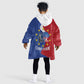 Santo Antao Cabo Verde Kid Wearable Blanket Hoodie Map With Me Maia Statue African Pattern