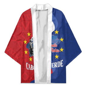 Santo Antao Cabo Verde Kimono Map With Me Maia Statue African Pattern