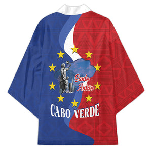 Santo Antao Cabo Verde Kimono Map With Me Maia Statue African Pattern