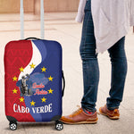 Santo Antao Cabo Verde Luggage Cover Map With Me Maia Statue African Pattern