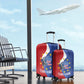 Santo Antao Cabo Verde Luggage Cover Map With Me Maia Statue African Pattern