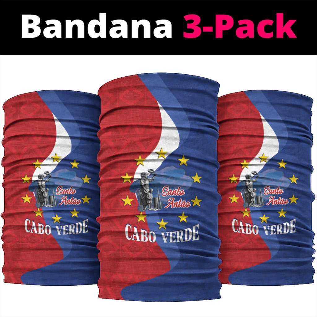 Santo Antao Cabo Verde Neck Gaiter Map With Me Maia Statue African Pattern
