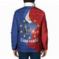 Santo Antao Cabo Verde Padded Jacket Map With Me Maia Statue African Pattern
