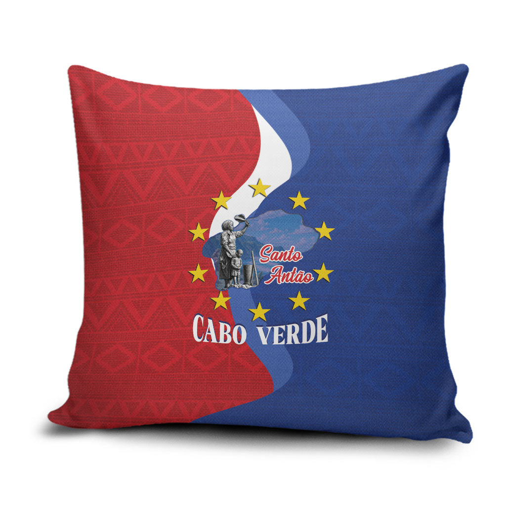 Santo Antao Cabo Verde Pillow Cover Map With Me Maia Statue African Pattern