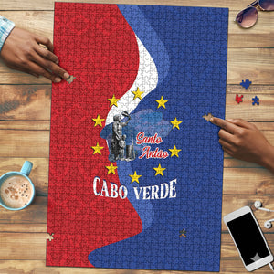 Santo Antao Cabo Verde Puzzle Map With Me Maia Statue African Pattern