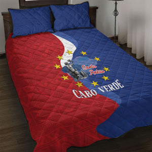 Santo Antao Cabo Verde Quilt Bed Set Map With Me Maia Statue African Pattern