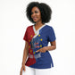 Santo Antao Cabo Verde Scrub Top Map With Me Maia Statue African Pattern
