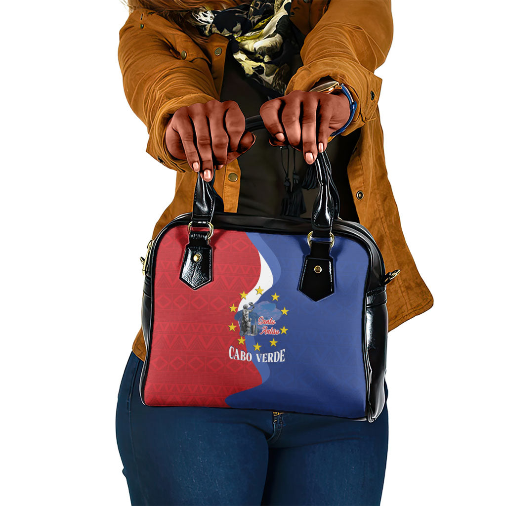 Santo Antao Cabo Verde Shoulder Handbag Map With Me Maia Statue African Pattern