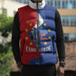 Santo Antao Cabo Verde Sleeveless Puffer Jacket Map With Me Maia Statue African Pattern