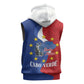 Santo Antao Cabo Verde Sleeveless Zip Hoodie Map With Me Maia Statue African Pattern