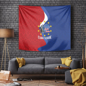 Santo Antao Cabo Verde Tapestry Map With Me Maia Statue African Pattern