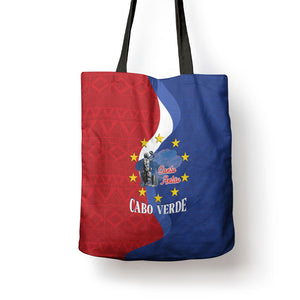 Santo Antao Cabo Verde Tote Bag Map With Me Maia Statue African Pattern
