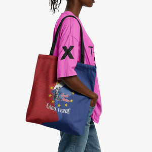 Santo Antao Cabo Verde Tote Bag Map With Me Maia Statue African Pattern
