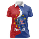 Santo Antao Cabo Verde Women Polo Shirt Map With Me Maia Statue African Pattern