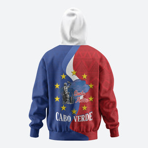 Santo Antao Cabo Verde Zip Hoodie Map With Me Maia Statue African Pattern