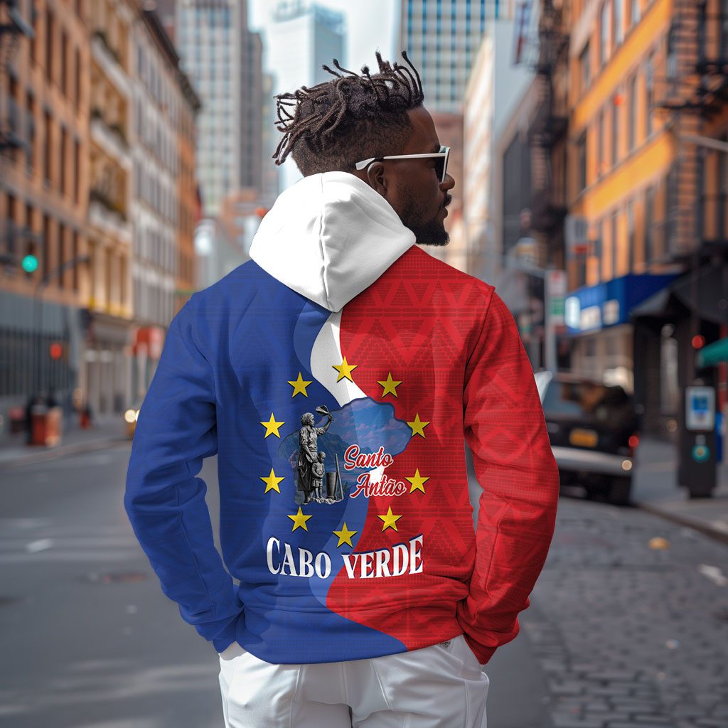 Santo Antao Cabo Verde Zip Hoodie Map With Me Maia Statue African Pattern