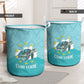 Sao Vincente Cabo Verde Laundry Basket Map With Sea Turtle African Pattern