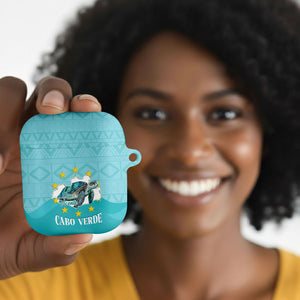 Sao Vincente Cabo Verde AirPods Case Map With Sea Turtle African Pattern