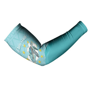 Sao Vincente Cabo Verde Arm Sleeves Map With Sea Turtle African Pattern