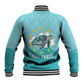 Sao Vincente Cabo Verde Baseball Jacket Map With Sea Turtle African Pattern