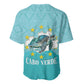 Sao Vincente Cabo Verde Baseball Jersey Map With Sea Turtle African Pattern