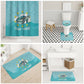Sao Vincente Cabo Verde Bathroom Set Map With Sea Turtle African Pattern